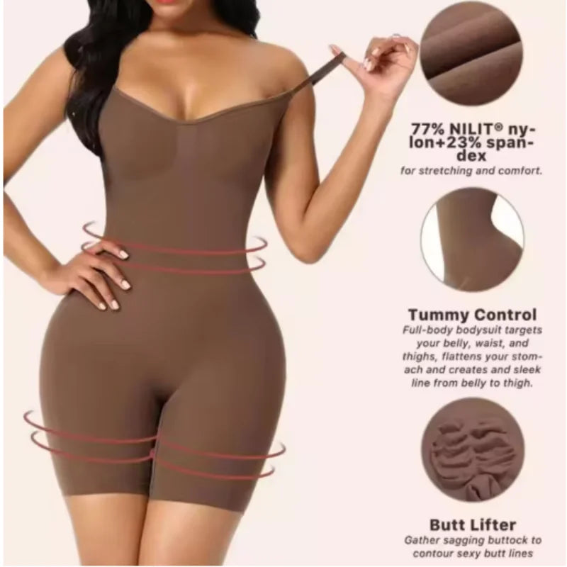 Women Seamless Shapewear Bodysuit Push Up Tummy Control Waist Trainer Butt Lifter Slimming Full Body Shaper For Daily Wear