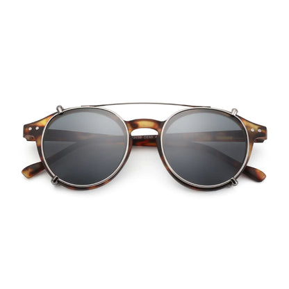 Steampunk Style Clip On Sunglasses for Men Women Anti Blue Light Glasses+Polarized Clip Fashion/Retro Computer Eyewear