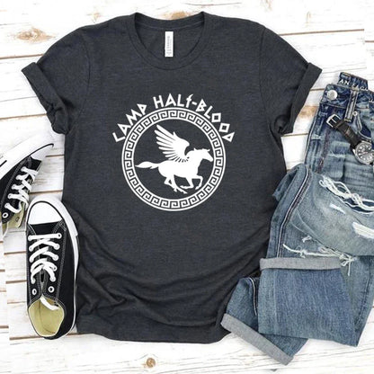 Camp Half Blood T Shirts Fall Training Camp Game Tshirt Halloween Magical Gift Percy Jackson Shirt Unisex T-shirts Harajuku Tees