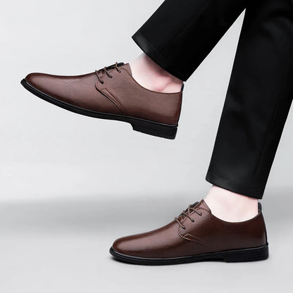 High Quality Handmade Casual Leather Business Shoes Mens Formal Oxford Office Shoes Fashion Lace-up Casual Flat Designer Shoes