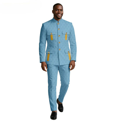 New Men's Suit 2-piece Business Formal Blazer Double-breasted Design Groom Tuxedo for Wedding XS-6XL Outfit