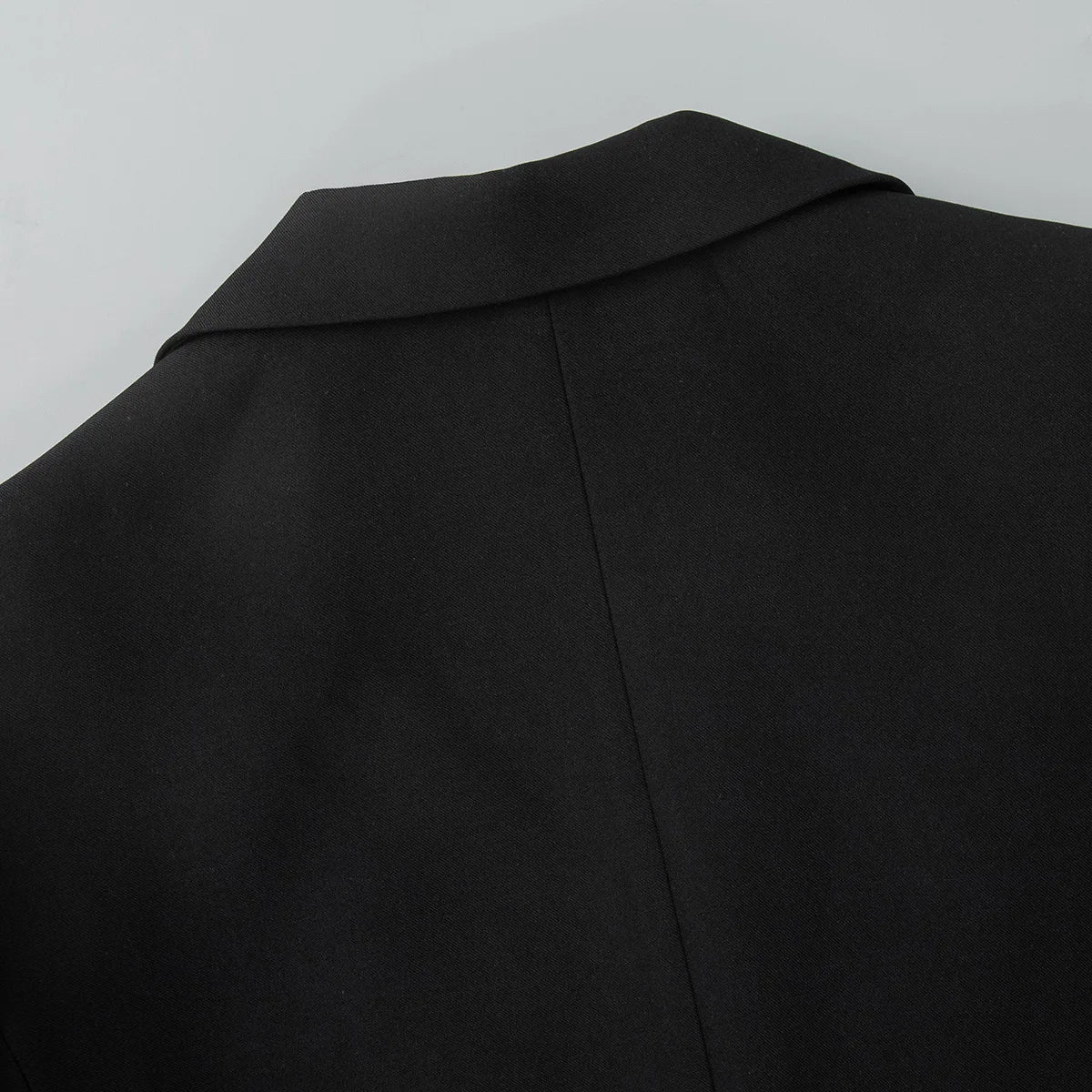 Spring Autumn Elegant Lace Splicing Blazer V-Neck Oversized Black Coat Chic Streetwear Women