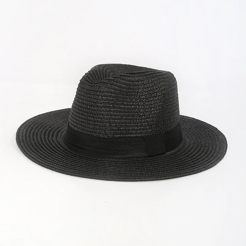 Large Size 56-60cm New Natural Panama Straw Hat Summer fashion Men Women Wide Brim Beach UV Protection Fedora Bohemia Sun Hat