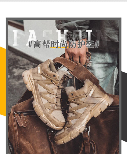Male Work Boots Indestructible Safety Shoes Men Steel Toe Puncture-Proof Work Sneakers Male Shoes For Adult Work Shoes