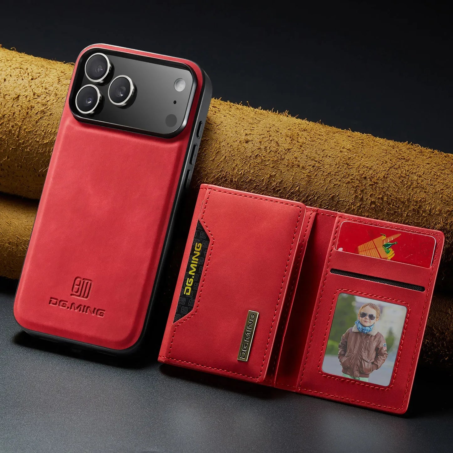 Luxury Leather Phone Case for IPhone 17 Pro Max Air16E 16 14 15 Plus 13 12 11 Pro Max Magnetic Detachable Card Stand Wallet