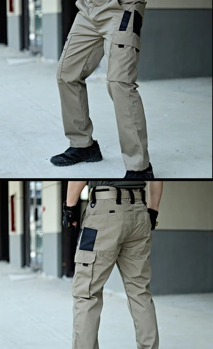 Outdoor Tactical Pants Men Casual Cargo Trousers Multi-pocket Waterproof Pant Autumn Spring Outdoor Workwear Hiking Trousers
