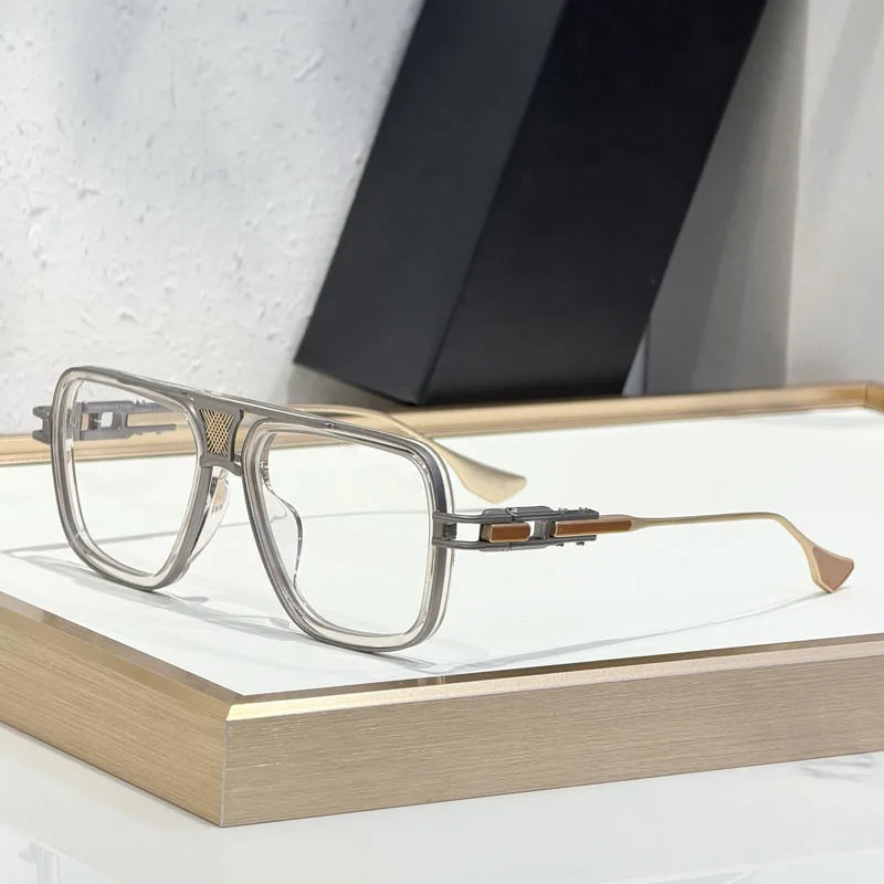 460 Square Alloy High Quality Sunglasses GRAND-DECADE TWO for Men Women Luxury Fashion Brand Design UV400 Eyeglasses with Case