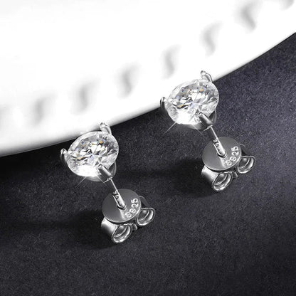 2 in 1 Full 5mm D Color Moissanite Stud Earrings for Women S925 Silver 2cttw All Diamond Earring Pierced Ear Fine Jewelry