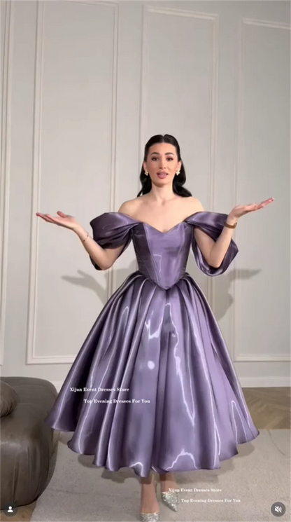 Modern Lilac Evening Dresses Off The Shoulder Sweetheart Prom Dress A-Line Formal Birthday Party Dresses 2026 Customized