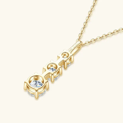 Certified D Color Three Stone Moissanite Pendant Necklace Collar Plata 925 Sterling Silver Necklaces for Women Jewelry