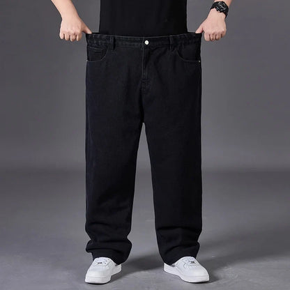 Big Size Jeans Men Good Quality Large Size Jumbo Long Loose Pants Plus Size Loose Jeans Men Wearable Seasons Denim Baggy Jean