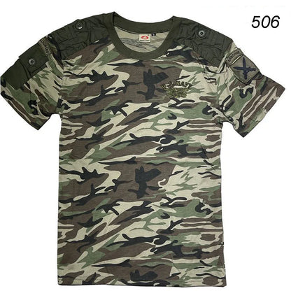 Summer Style Men's T-Shirts Military Style Short Sleeve Tees Streetwear Embroidery Pure Cotton Casual T Shirt Men Cloting