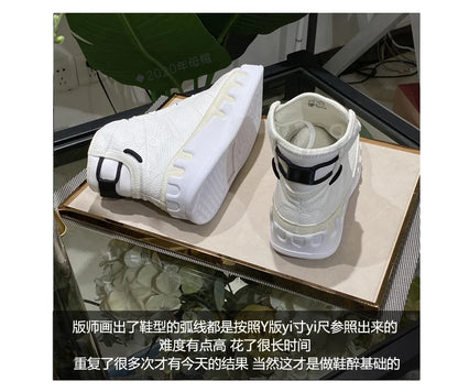 American European Fashion Casual Shoes Men High-top Sneaker Boots Cowhide Comfortable Leather Ankle Boots Lace-up Flat Trainers