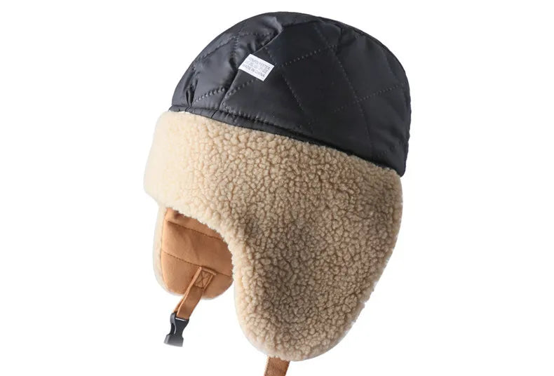Army Military Ushanka Men&Women Windproof Winter Bomber Hats with Goggles Warm Lamb Wool Pilot Earflap Thermal Snow Cap