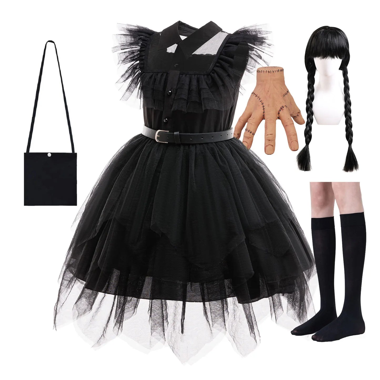 Family Costume with Belt Halloween Role Play Gothic Cosplay Apparel The Day Begin with W Birthday Party Ball Gown Dresses