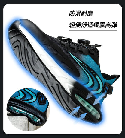 Fashion Men's Work Sneakers Mesh Breathable Safety Shoes Men Steel Toe Work Shoes Industrial Anti-smashing Safety Work Boots Man