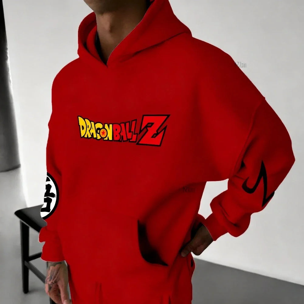 DRAGON BALL Men's Hoodie Sweatshirt Son Goku Anime Spring Autumn and Winter Boys Personality Long-sleeved Parent-child Outfit