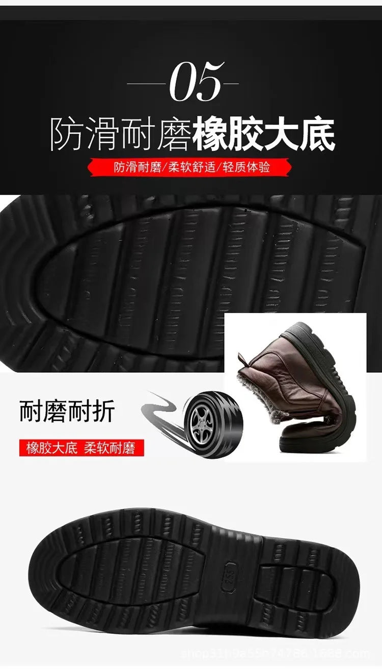 Boots men's snow outdoor  shoes men's winter boots hiking ankle boots waterproof  shoes work  2025