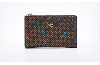 Women's Wallet CHCH Fashion Letter Cartoon Pattern Classic Retro Long Storage Wallet PVC Material Bag