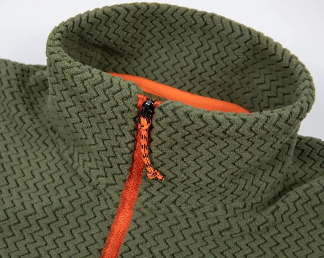 New Comfortable and Thick Men's and Women's Sports Semi-zipper Fleece Sweatshirt with Wavy Fleece and Long-sleeved Sweatshirt