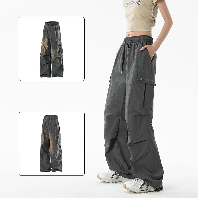 Women Hiking Pants Outdoor Waterproof Zippered Pocket Mountaineering Paratrooper Pants Autumn Breathable Camping Cycling Pants