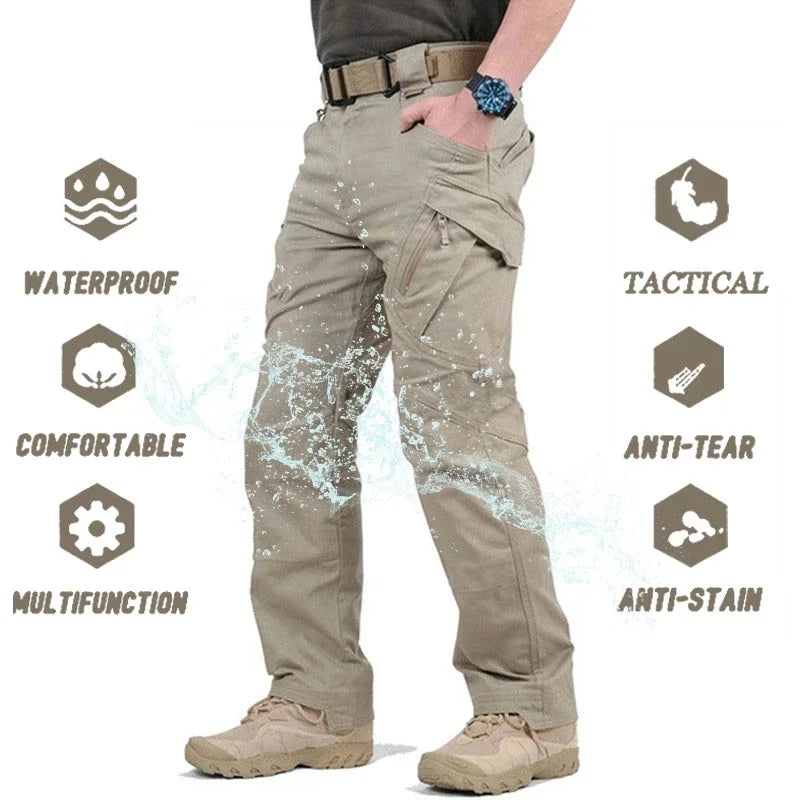 IX9 City Tactical Cargo Pants Men Hiking   Hunting Pants Cotton Many Pockets Stretch Flexible Man Trousers XXXL