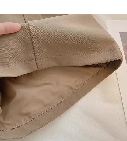 Casual Women A-Line Shorts Fashion Office Lady Commute Vintage Solid High Waist Short Pants Casual Streetwear Summer Trousers
