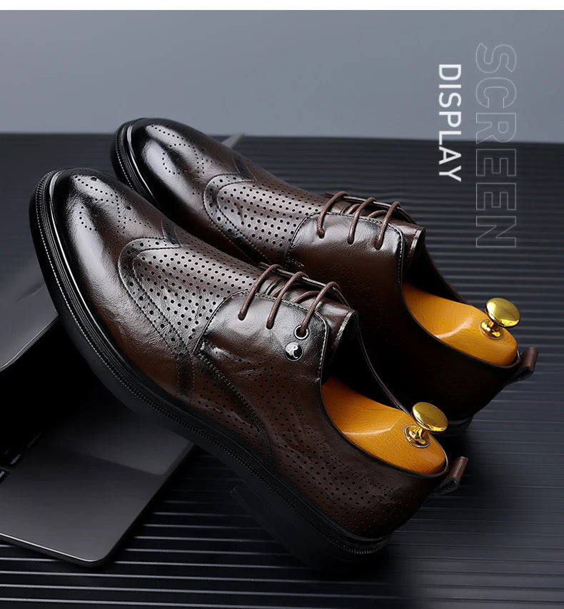 Handmade Men's Oxford Shoes designer Brogue Men Leather Shoes Luxury Fashion Wedding Shoe Business Office Men's Shoes Size 38-44