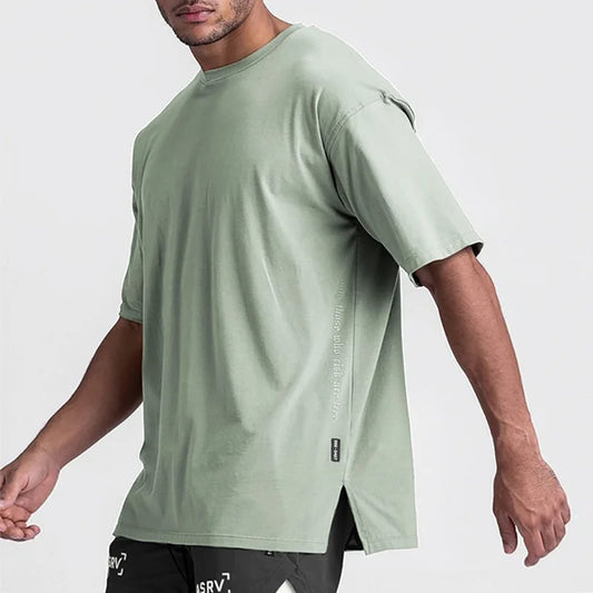 Men's Gym Splicing Quick Dry T-Shirt Breathability Patchwork Short Sleeve Sport T Shirt Fitness Shirt Trainer Sportswear