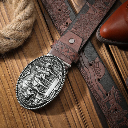 Vintage meets fashion! PU alloy buckle belt, suitable for both men and women, to create a personalized Western style