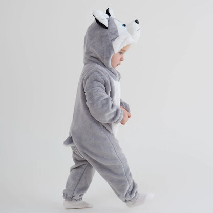 Infant Toddler Dalmatian Dog Lion Tiger Dinosaur Costumes Baby Boys Girls Kigurumi Cartoon Animal Romper Halloween Purim