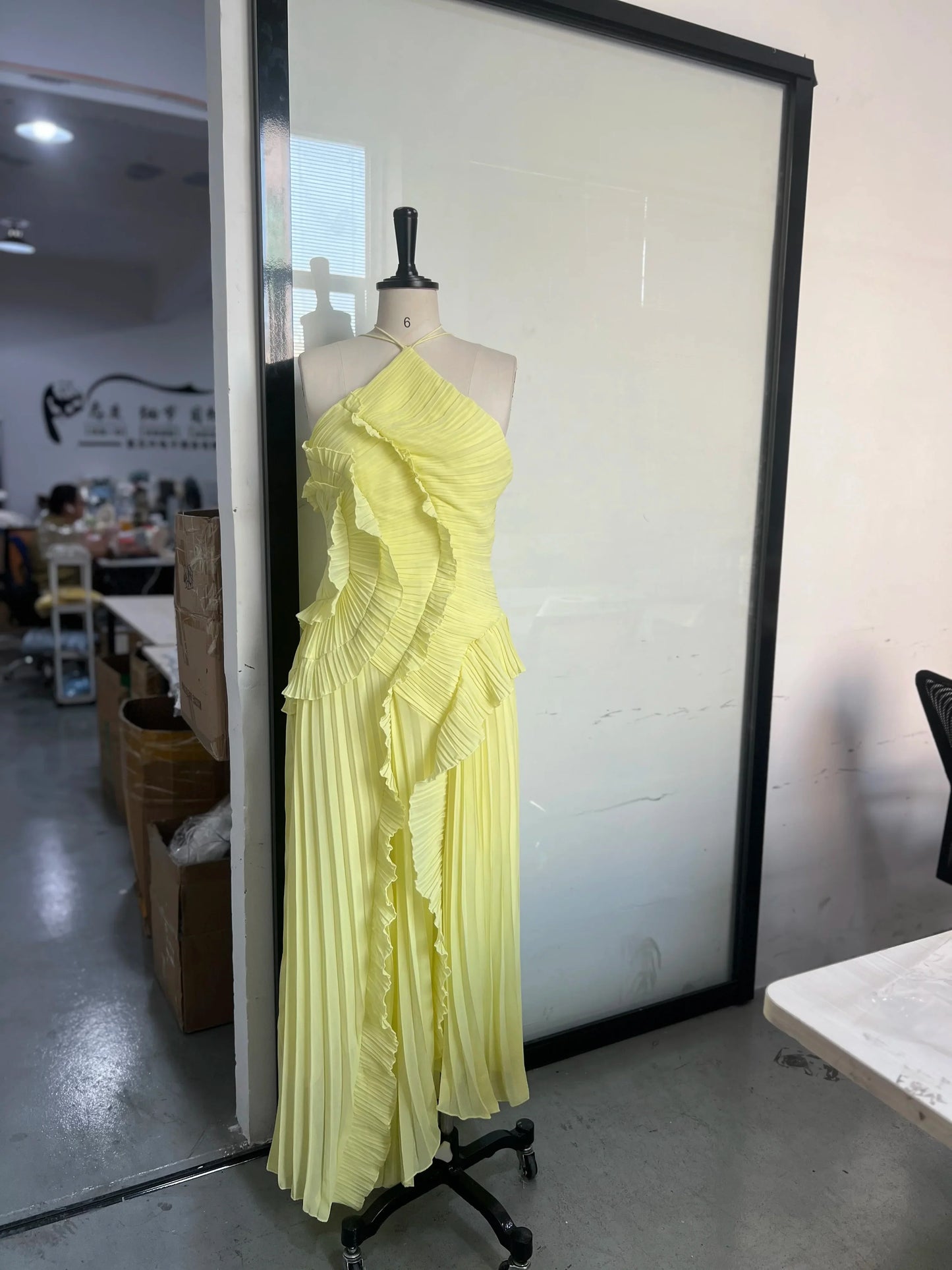 Gown Neck Strap Irregular Long Dress For Women Ruffle Sleeveless High Waist Backless Dresses 2025 New Summer Elegant Party Y2k