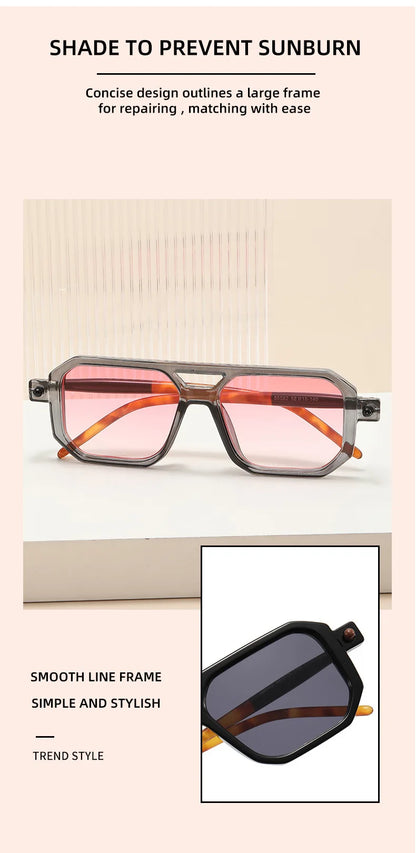 2022 Square Sunglasses For Men Fashion Glasses Luxury Retro Blue Light Blocking Shades Vasos Decorativos Oculos De Sol Masculino