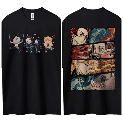 Demon Slayer Japanese Hot-blooded Anime Classic Characters Sports Casual Short-sleeved Comfortable Half-sleeved Popular Top