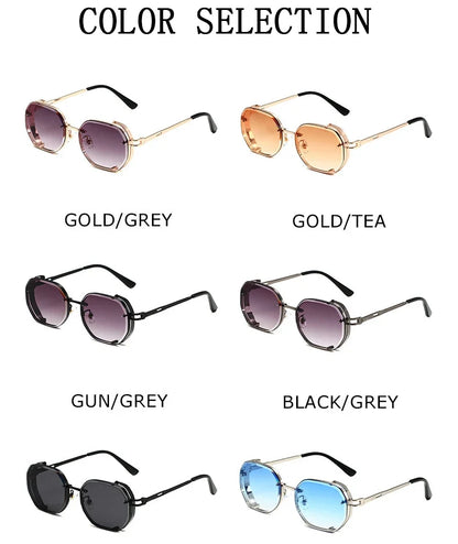 Square Punk Sunglasses For Men 2023 Luxury Steampunk Vintage Fashion Glasses Retro Shades Lunette De Soleil Homme Gafas De Sol