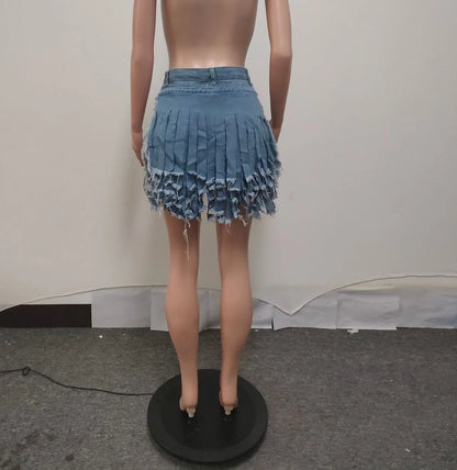 Rag Fringed Jeans Shorts Women