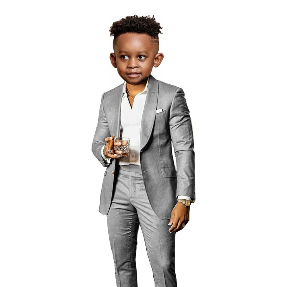 Many Colors Boys Regular Fit Suit Set 2 Pieces Jacket Pants Formal Banquet Outfit Handsome Comfortable Wedding Tuxedo For Kids