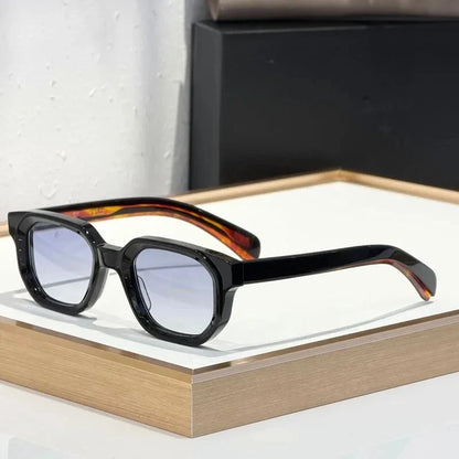 Handmade Thick Acetate Sunglasses Square Japanese Style High Quality Classical Vintage Eyeglasses for Men Women with Case