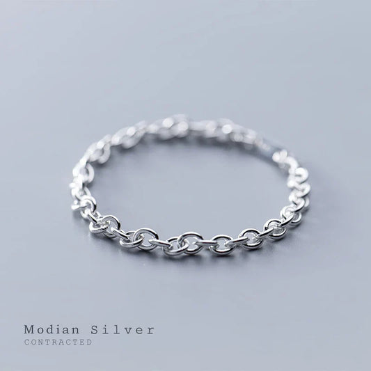 Nouveau bracelet minimaliste pour femmes, en argent sterling 925 véritable, bracelet géométrique de style coréen, bijoux fantaisie