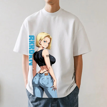 Dragon Ball Android 18 Japanese Style Classic Tee High-quality Streetwear Men's Clothing Women Clothing 2026 Summer New T Shirt
