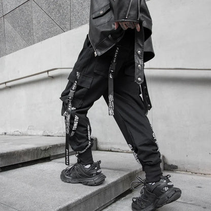 Mens Techwear Sweatpants Y2K Streetwear Jogging Pants Men Hip Hop Street Dance Casual Trousers Vintage Cargo Pant Pantalon Homme