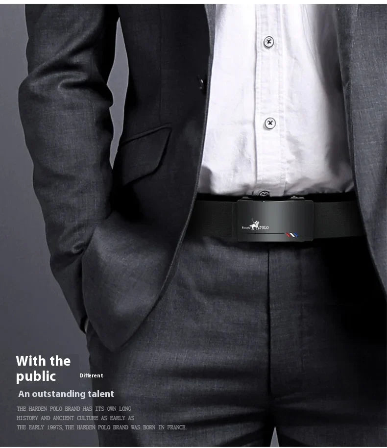Black Belt Men, Genuine Leather Dress Designer Belts for men, Fashion Slide Ratchet Click Casual Mens Belt for Jeans