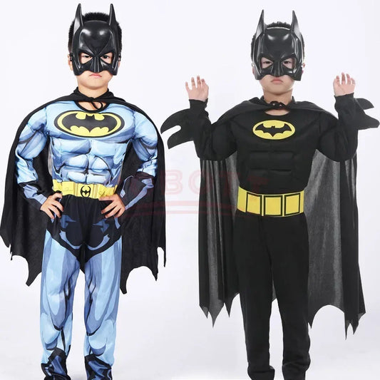 Boy Girl Bat Cosplay Jumpsuit Hero Costume Suit with Cape Mask Men Superhero Wayne Cosplay High quality Halloween Carnival Party