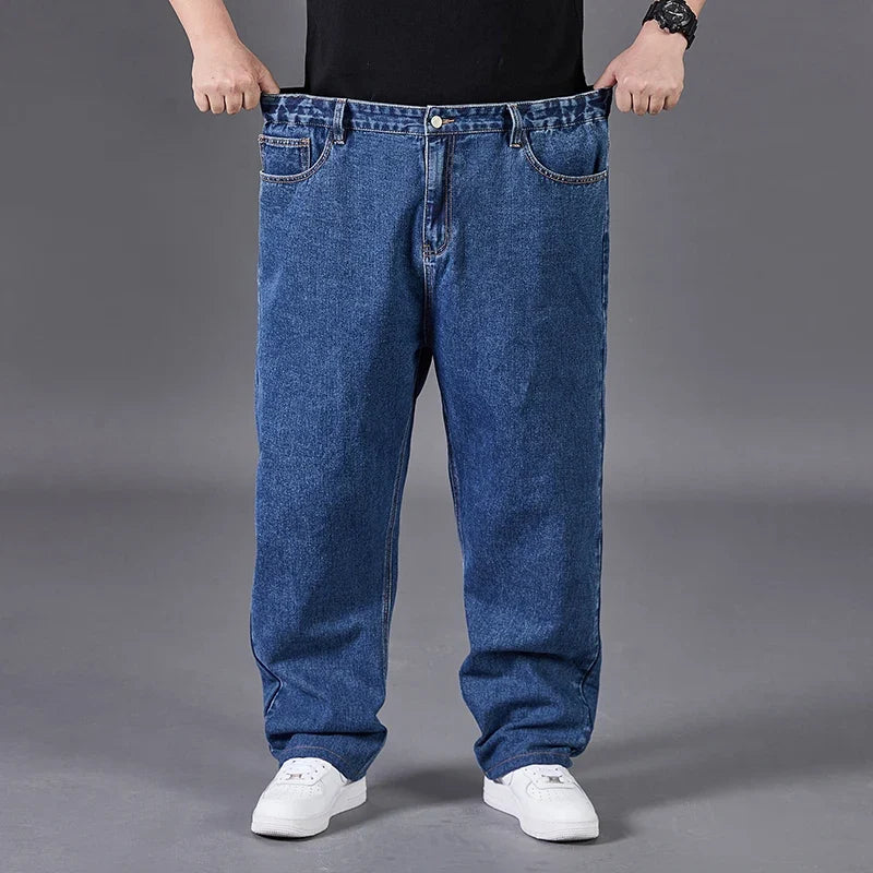 Big Size Jeans Men Good Quality Large Size Jumbo Long Loose Pants Plus Size Loose Jeans Men Wearable Seasons Denim Baggy Jean