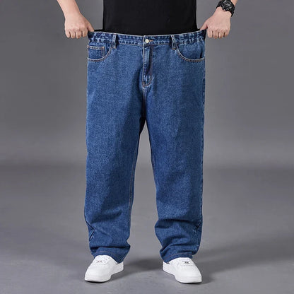 Big Size Jeans Men Good Quality Large Size Jumbo Long Loose Pants Plus Size Loose Jeans Men Wearable Seasons Denim Baggy Jean
