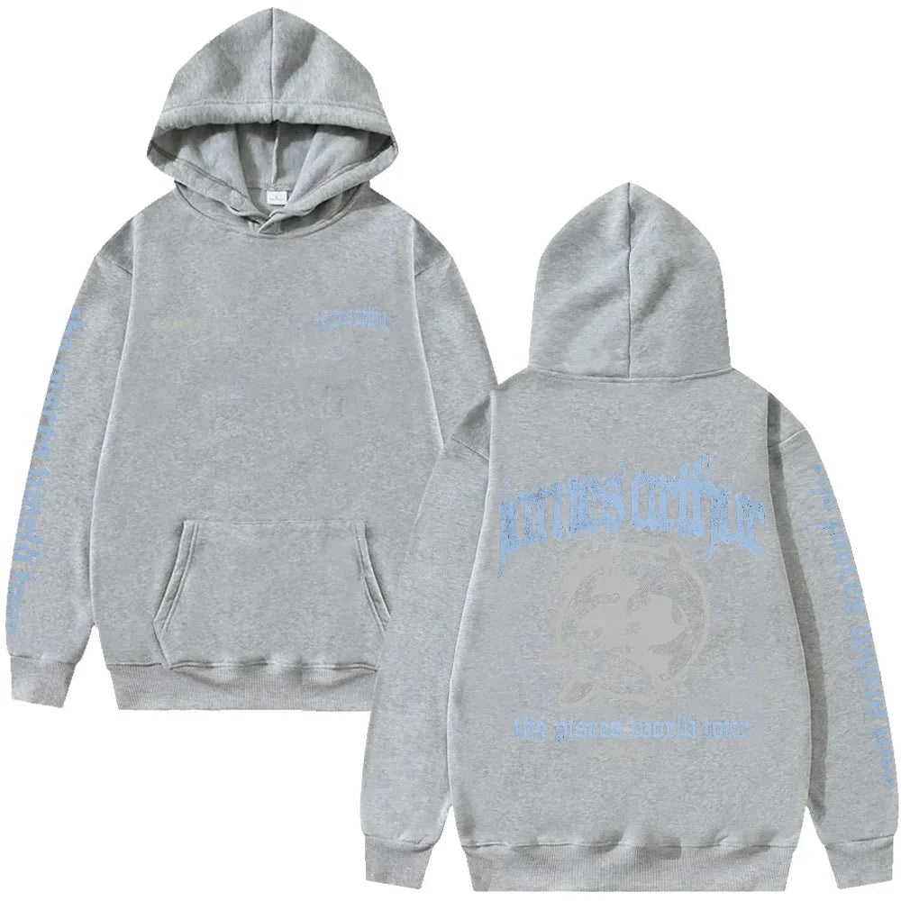 Vintage Pisces Hoodie James Arthur Merch Y2K Sweatshirt Harajuku Casual HipHop Streetwear Women Men Fashion High Street Pullover