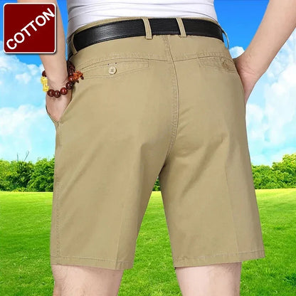 Casual Cotton Shorts Men Summer Knee Pants Breathable Classic Bermuda Shorts Outdoor Clothes Black Male Short Pants