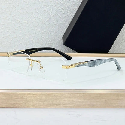 Luxury THE ARTIST I Rimless Sunglasses Alloy Acetate Designer Brand Fashion Design Irregular Square UV400 High Quality Men Women