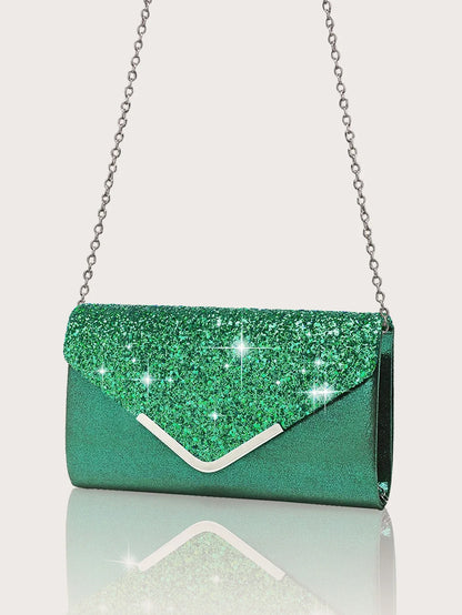 Gorgeous and elegant sparkly women's clutch bag, paired with a gorgeous rhinestone necklace, earrings and bracelet set of four.