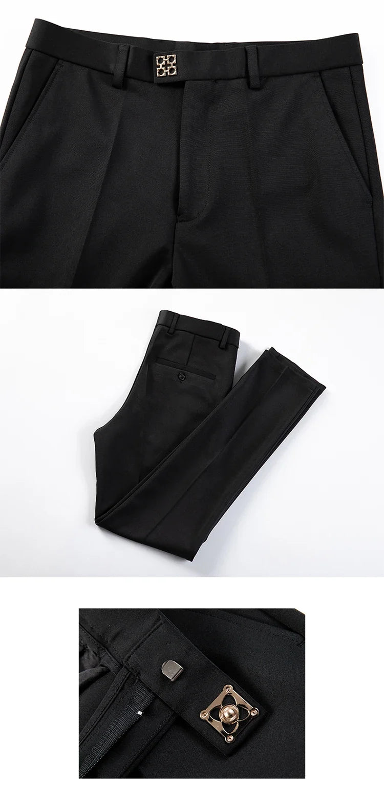 Men Suit Pants Dress Pantalone Hombre Stretch Slim Formal Trousers Calça Masculina Solid Color Casual Pants Fashion Men Clothing